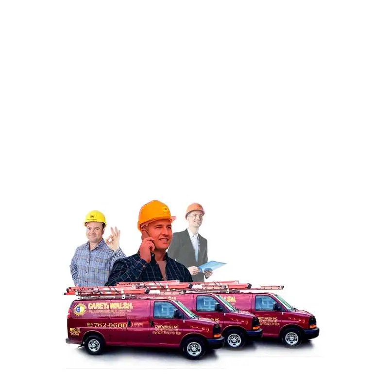 hvac system including professional staff and service van to operate